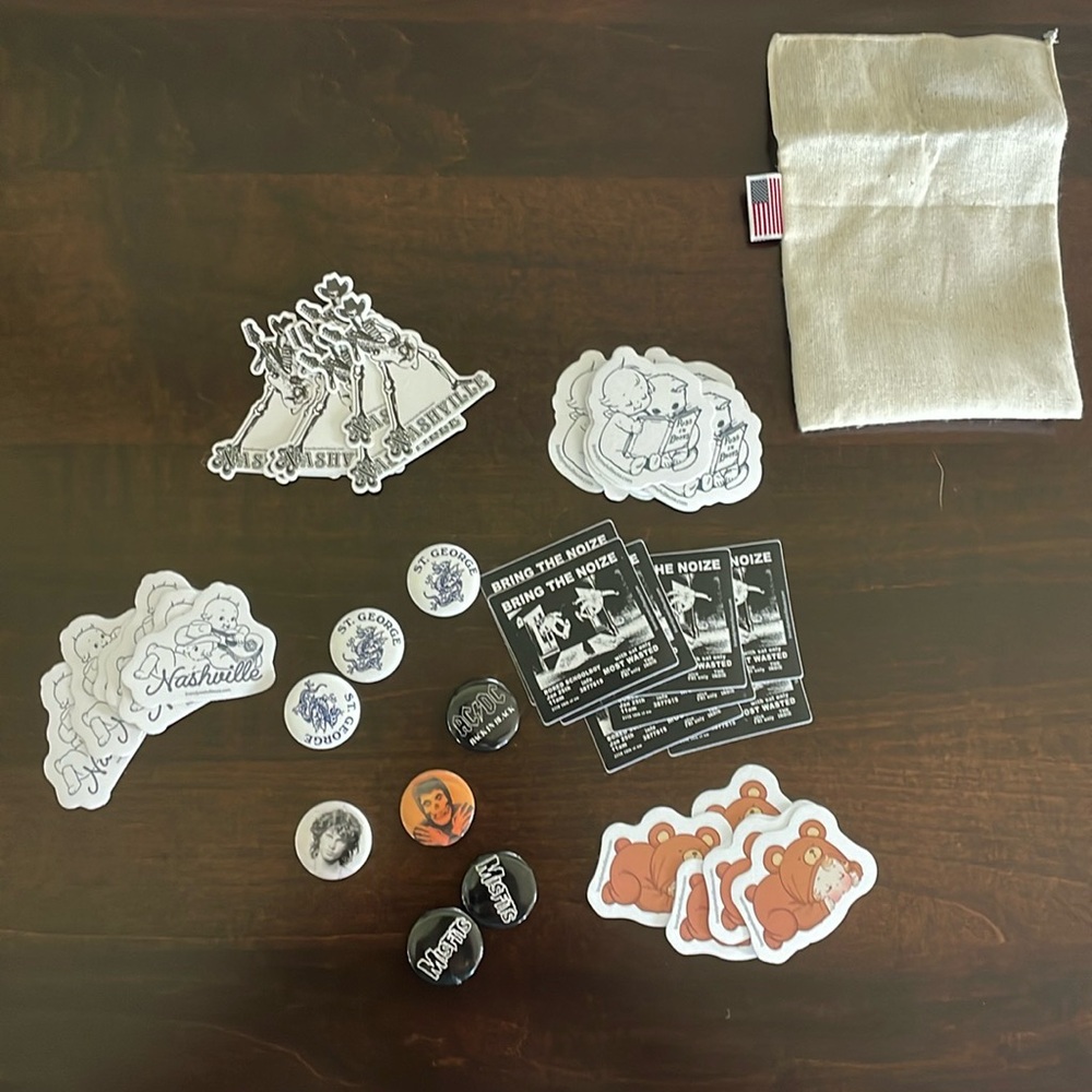 Lot of Brandy Melville pins and stickers